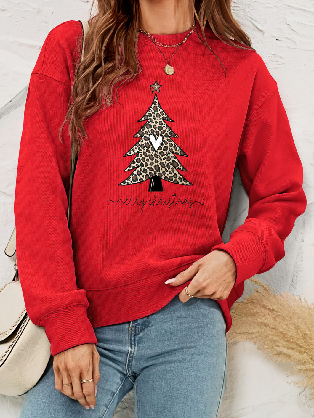 Christmas Tree Graphic Crewneck Sweatshirt