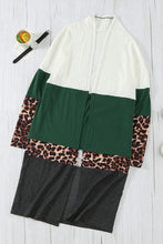 Load image into Gallery viewer, Leopard Color Block Open Front Longline Cardigan
