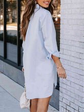 Load image into Gallery viewer, Button Up Collared Neck Long Sleeve Shirt Dress
