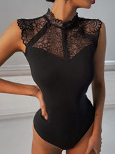 Load image into Gallery viewer, Scalloped Lace Yoke Sleeveless Bodysuit
