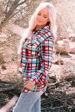 Load image into Gallery viewer, Plaid Button-Up Longline Shirt
