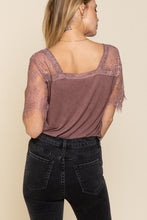 Load image into Gallery viewer, Scallop Trim Lace Short Sleeve Top
