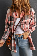 Load image into Gallery viewer, Double Take Plaid Dropped Shoulder Longline Shirt
