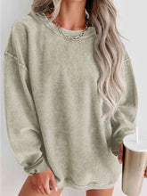 Load image into Gallery viewer, Round Neck Dropped Shoulder Sweatshirt
