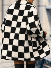 Load image into Gallery viewer, Double Take Plus Size Checkered Button Front Coat with Pockets
