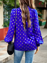 Load image into Gallery viewer, Mock Neck Cutout Lantern Sleeve Blouse
