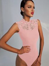 Load image into Gallery viewer, Scalloped Lace Yoke Sleeveless Bodysuit
