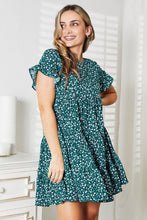 Load image into Gallery viewer, Double Take Short Flounce Sleeve Tiered Dress
