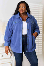 Load image into Gallery viewer, Heimish Cozy Girl Full Size Button Down Shacket
