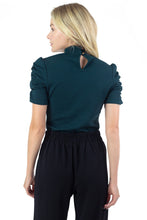 Load image into Gallery viewer, Ruched Sleeve Mock Neck Top
