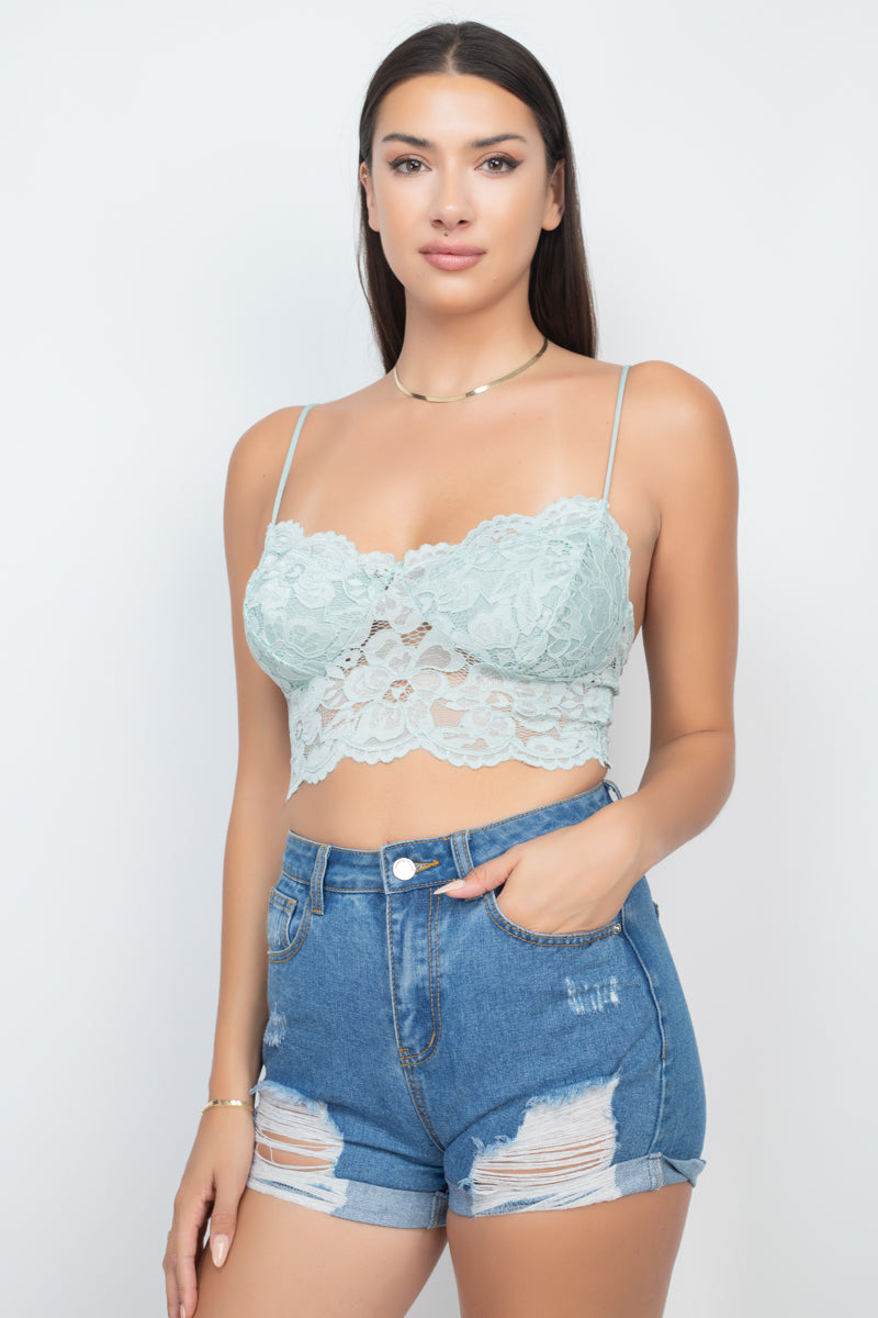 Cami Floral Lace Bralette Top