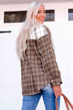 Load image into Gallery viewer, Plaid Contrast Button Up Shirt Jacket
