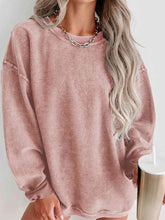 Load image into Gallery viewer, Round Neck Dropped Shoulder Sweatshirt
