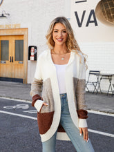 Load image into Gallery viewer, Color Block Open Front Hooded Cardigan
