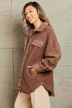 Load image into Gallery viewer, Heimish Cozy Girl Full Size Button Down Shacket
