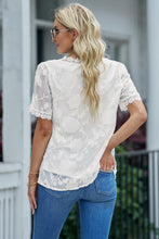 Load image into Gallery viewer, Applique Lace Trim V-Neck Blouse
