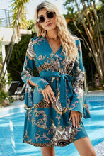 Load image into Gallery viewer, Bohemian Tie-Waist Flare Sleeve Surplice Dress
