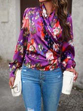 Load image into Gallery viewer, Printed Surplice Neck Long Sleeve Blouse
