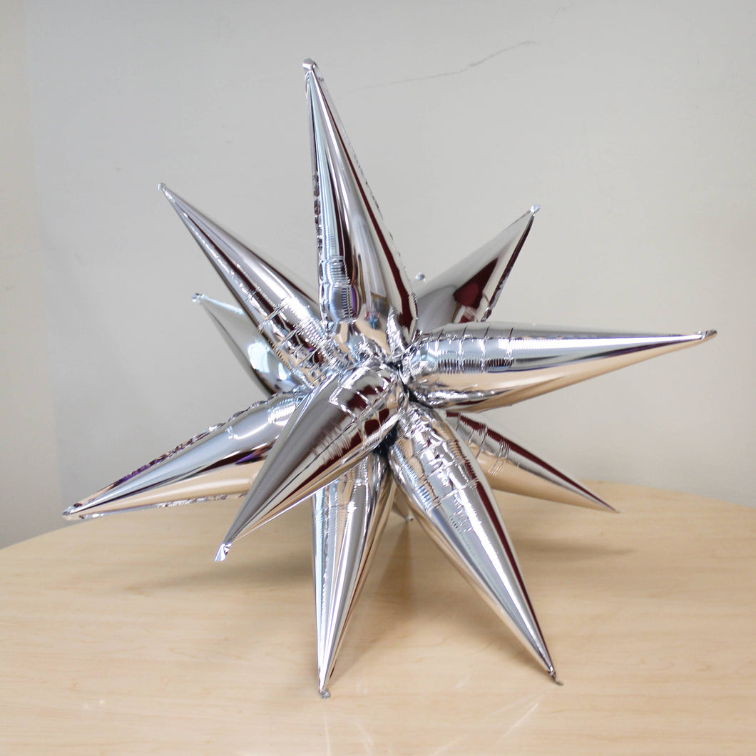 Ellie's Party Supply - Silver Starburst Cluster Balloon (26 & 40 Inches)