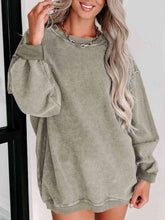 Load image into Gallery viewer, Round Neck Dropped Shoulder Sweatshirt
