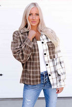 Load image into Gallery viewer, Plaid Contrast Button Up Shirt Jacket
