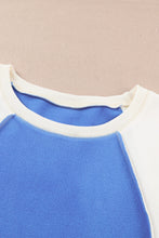 Load image into Gallery viewer, Round Neck Dropped Shoulder Color Block Sweatshirt
