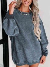 Load image into Gallery viewer, Round Neck Dropped Shoulder Sweatshirt
