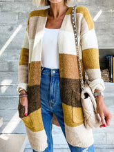 Load image into Gallery viewer, Color Block Dropped Shoulder Cardigan
