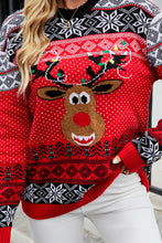 Load image into Gallery viewer, Christmas Ribbed Trim Sweater
