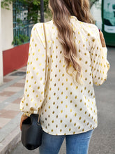 Load image into Gallery viewer, Mock Neck Cutout Lantern Sleeve Blouse
